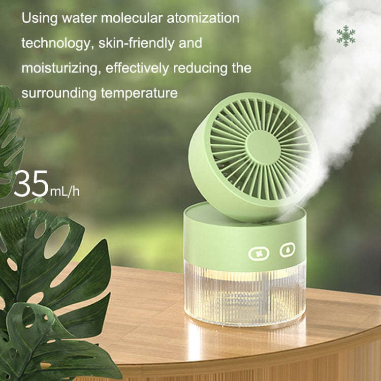 OM008 Desktop Foldable Spray Humidification Mini USB Water Cooling Fan(Mousse Green)