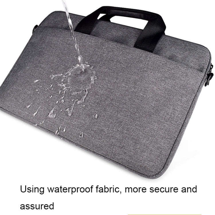 ST09 Portable Single-shoulder Laptop Bag, Size: 14.1-15.4 inches(Gray with Shoulder Strap)