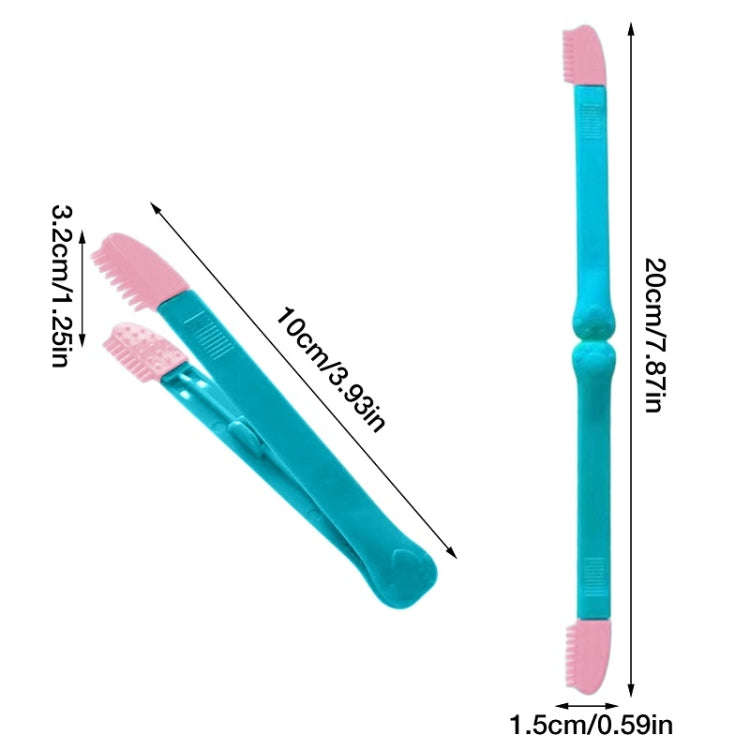 Cat Eye Brush Pet Eye Cleaner Cat Hair Knot Brush(Blue Pink)