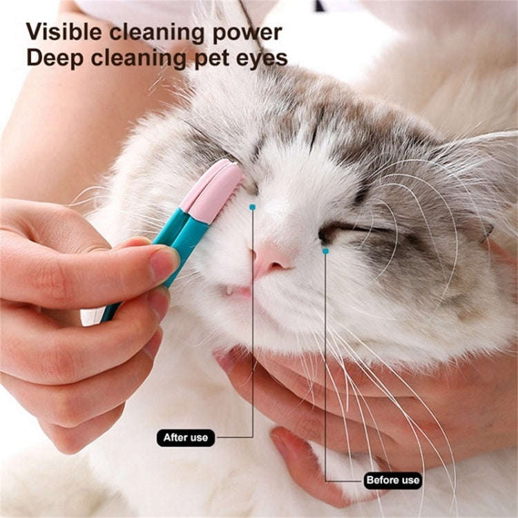 Cat Eye Brush Pet Eye Cleaner Cat Hair Knot Brush(All Blue)