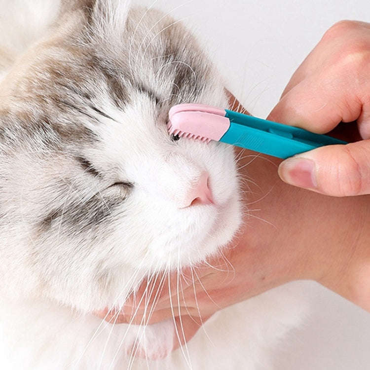 Cat Eye Brush Pet Eye Cleaner Cat Hair Knot Brush(All Blue)