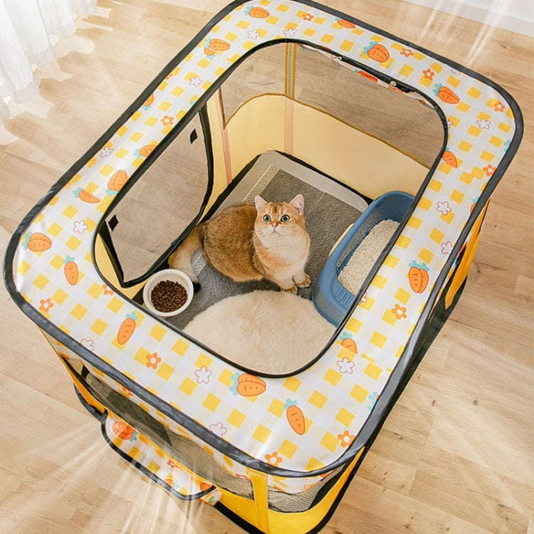 Rectangular Foldable Pet Fence Dog and Cat Litter Pet Delivery Room L(Pink Strawberry)
