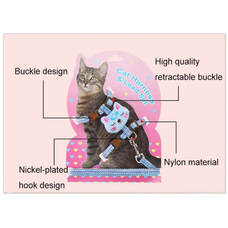 Comfortable Adjustable Anti-Escape Cat Leash, Size: L(Gray)