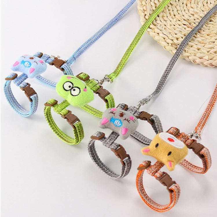 Comfortable Adjustable Anti-Escape Cat Leash, Size: S(Green)