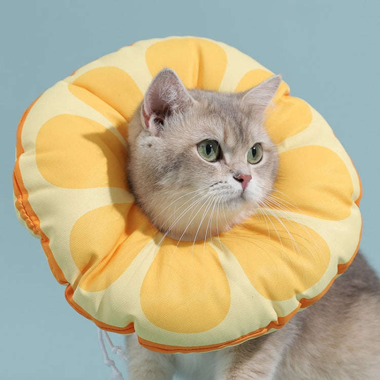 Cat Elizabeth Collar Kitten Anti-licking Collar Head Cover, Size: L(Orange)