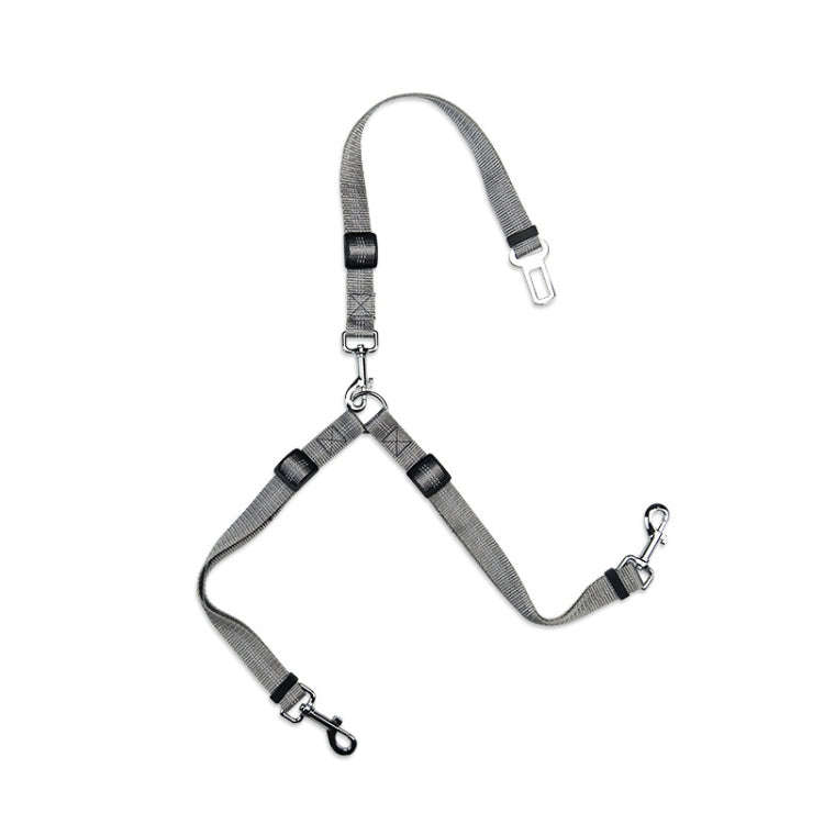 Pet Dual-purpose Car Reflective Seat Belt Dog Leash(Gray)