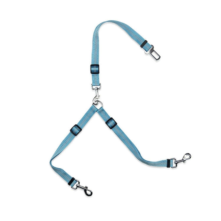 Pet Dual-purpose Car Reflective Seat Belt Dog Leash(Sky Blue)
