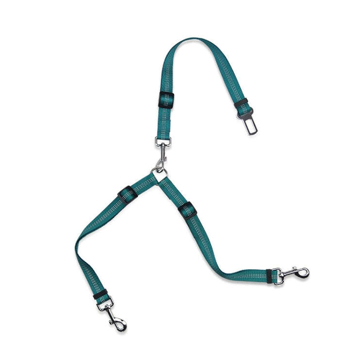 Pet Dual-purpose Car Reflective Seat Belt Dog Leash(Water Green)