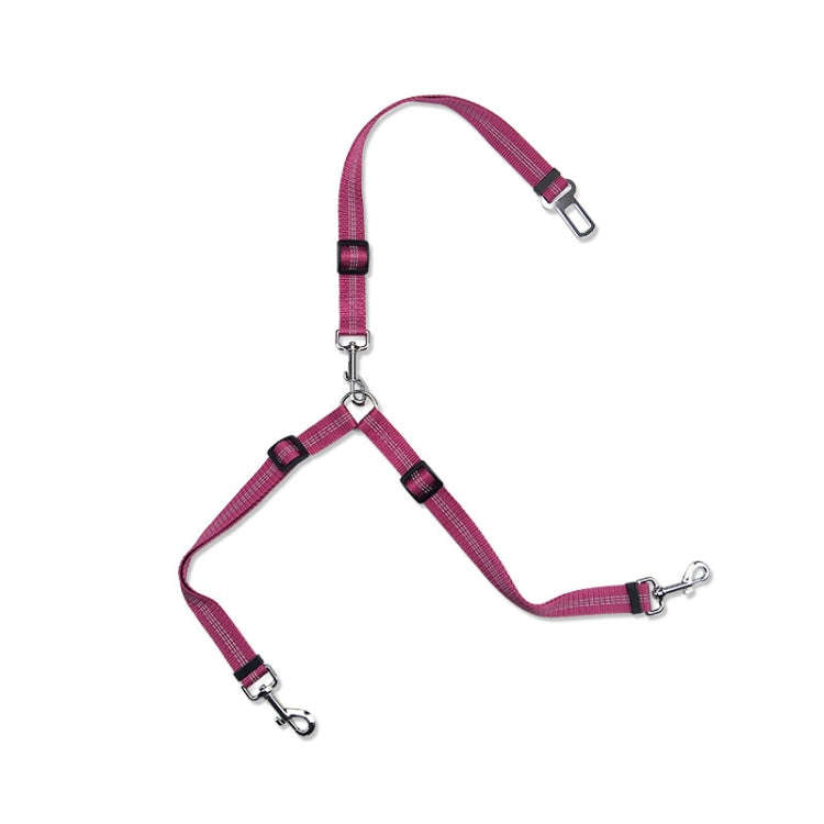Pet Dual-purpose Car Reflective Seat Belt Dog Leash(Rose Red)