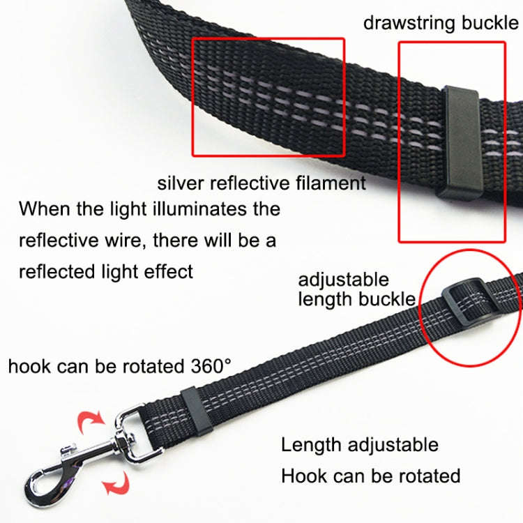 Pet Dual-purpose Car Reflective Seat Belt Dog Leash(Rose Red)