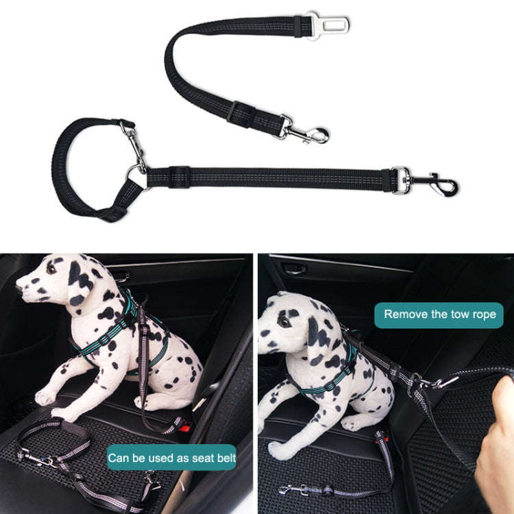 Pet Dual-purpose Car Reflective Seat Belt Dog Leash(Sky Blue)