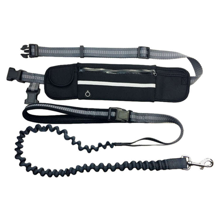Pet Run Traction Rope Portable Waist Bag(Black)
