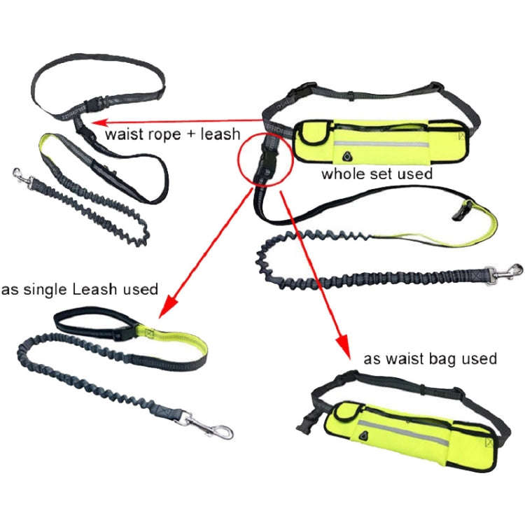 Pet Run Traction Rope Portable Waist Bag(Orange)