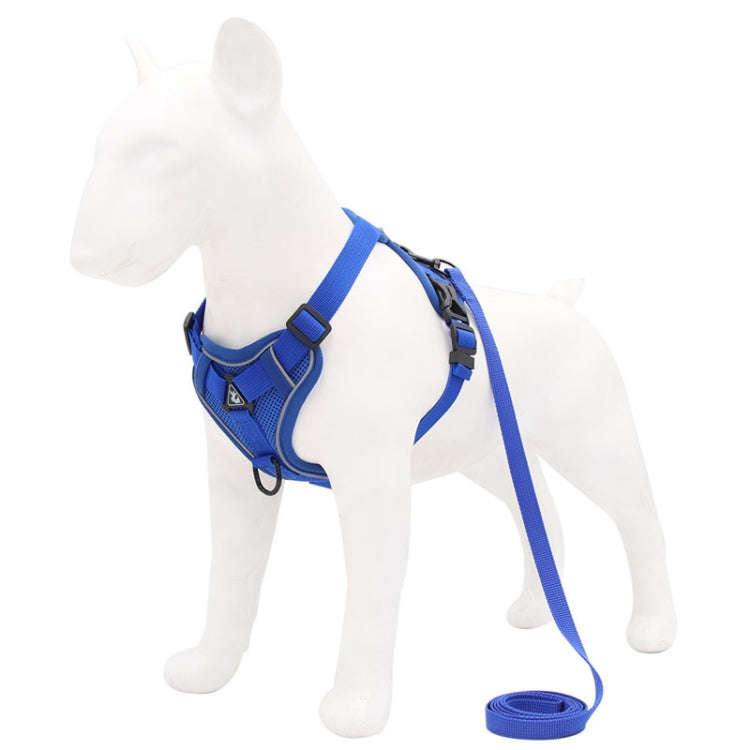 HT-864 Pet Traction Rope Reflective Breathable Dog Chest Strap Vest, Size: XL(Blue)