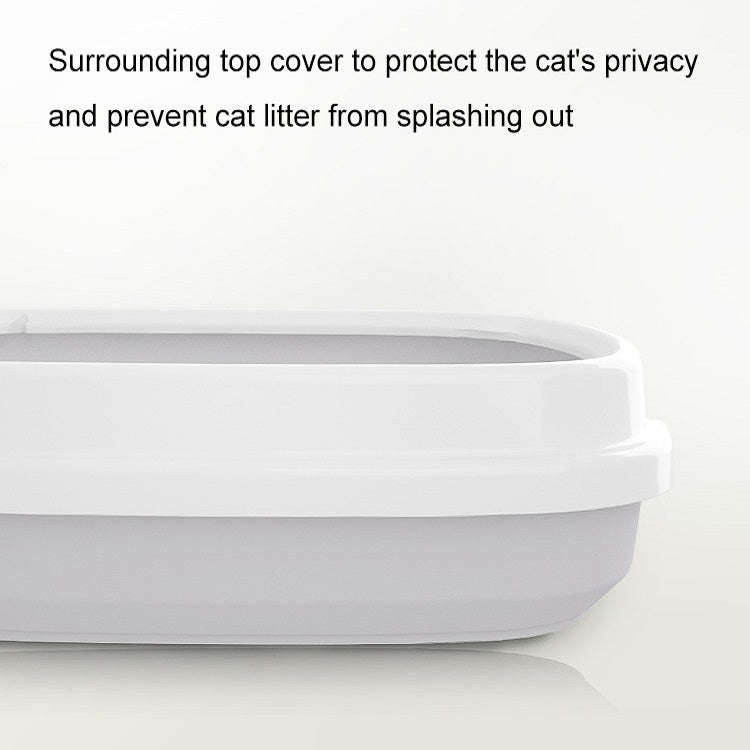 Semi-enclosed Cat Litter Box Cat Toilet With Cat Litter Shovel, Specification: S(Blue)