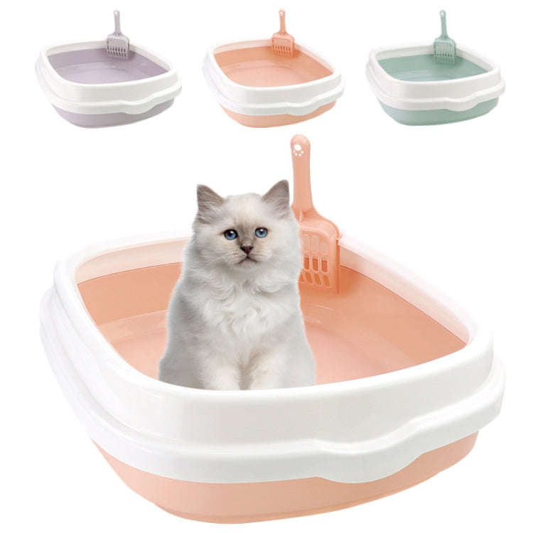 Semi-enclosed Cat Litter Box Cat Toilet With Cat Litter Shovel, Specification: S(Blue)