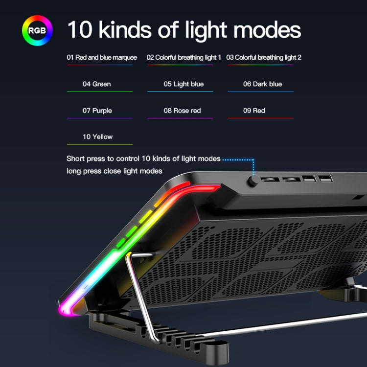 CoolCold F5  Laptop Radiator Bracket Office Desk Adjustable Laptop Cooler,Style: Fantasy Edition