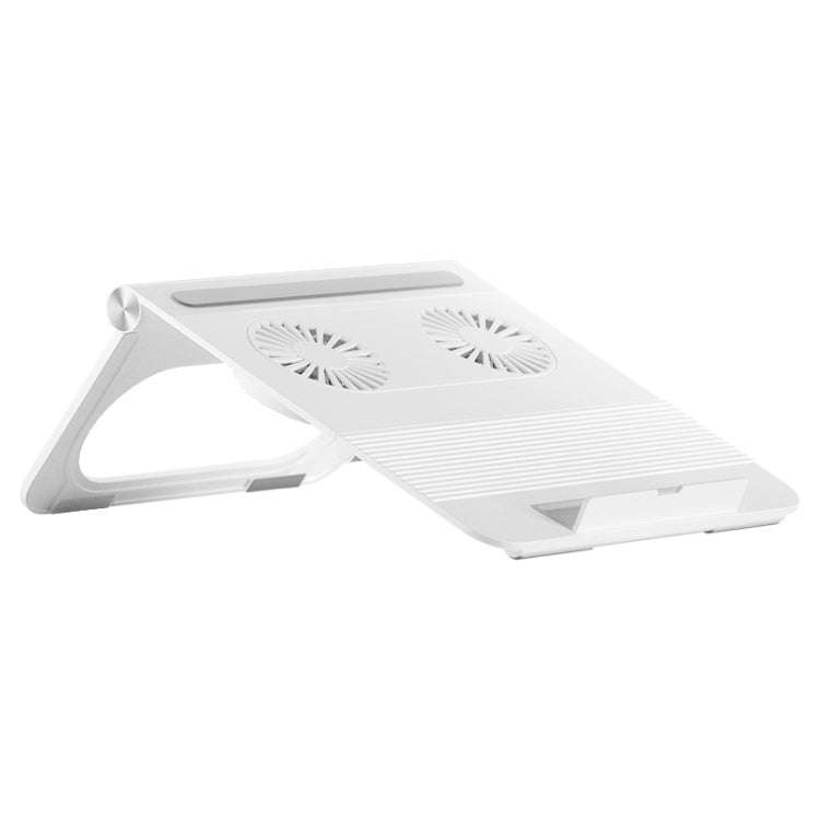 D33  2 Fan Laptop Cooling Bracket Folding Portable Liftable Tablet Bracket(White)