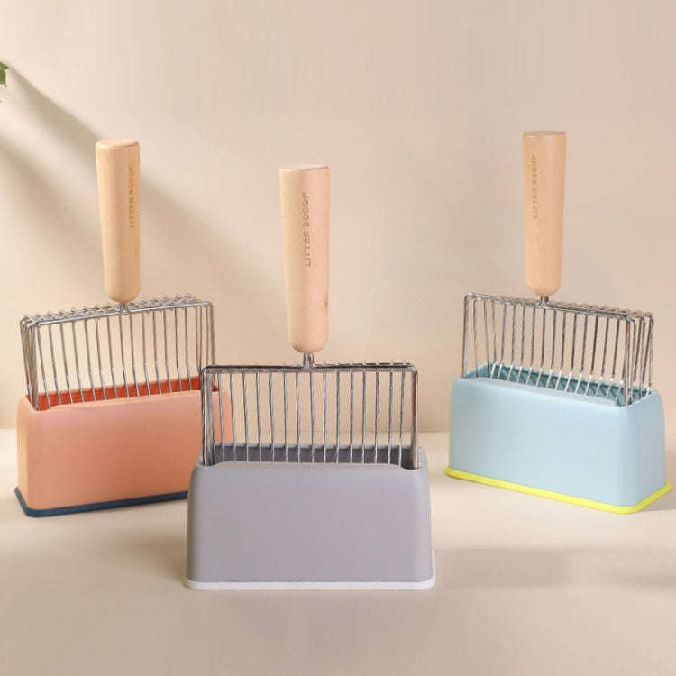 Metal Wooden Handle Cat Litter Remove Pet Cleaning Tool, Specification Base (Random  Color Delivery)