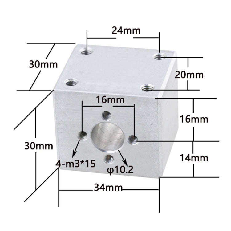 3D Printer T Type Screw T8 Nut Converted Seat(Grey)