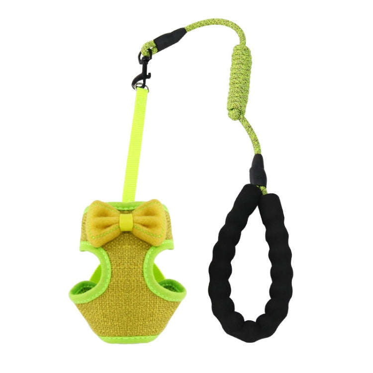 Bow Vest Type Adjustable Cat Leash(Green)