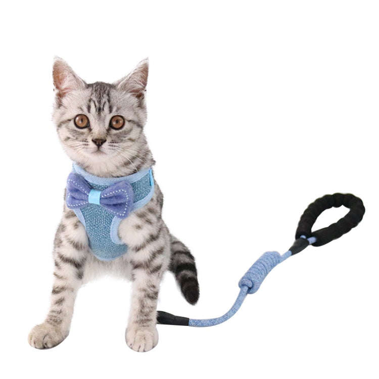 Bow Vest Type Adjustable Cat Leash(Gray)