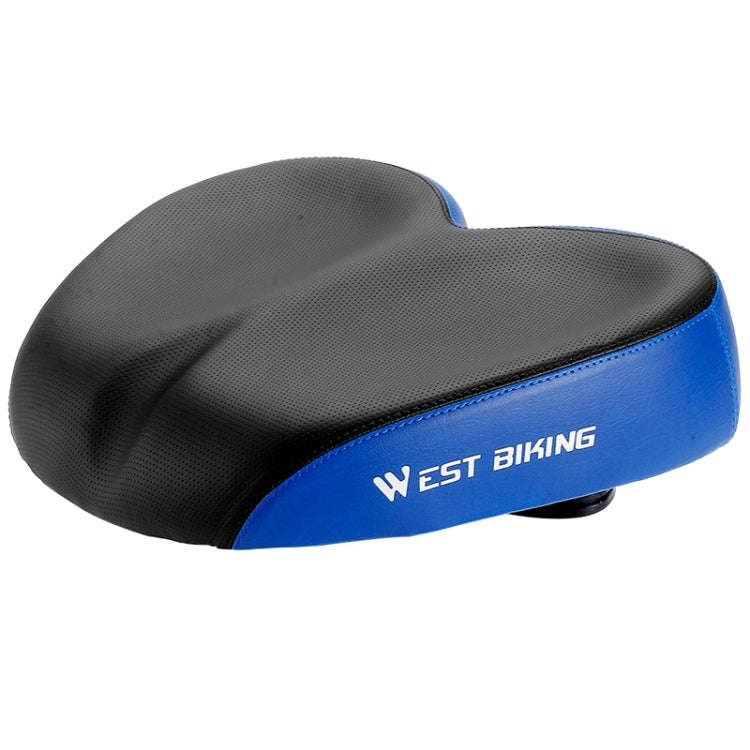 WEST BIKING Bicycle Widened And Comfortable Shock Absorbing Saddle(Black Blue)