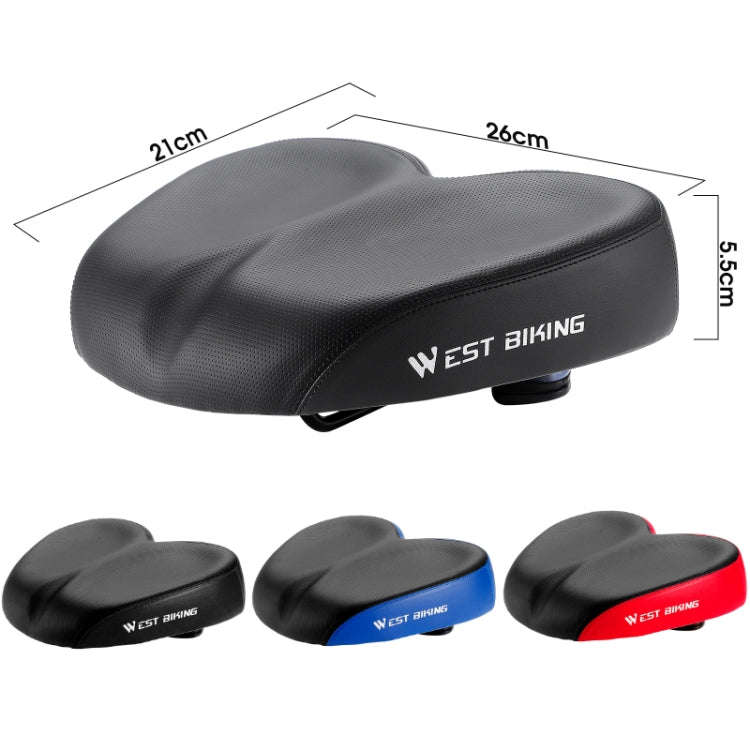 WEST BIKING Bicycle Widened And Comfortable Shock Absorbing Saddle(Black)