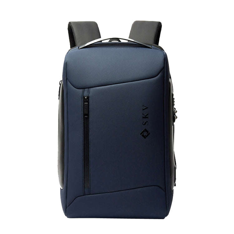 SKV B20430 Men Large Capacity Commute Computer Bag Business Casual Backpack(Blue)