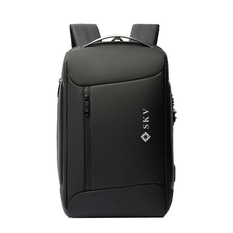 SKV B20430 Men Large Capacity Commute Computer Bag Business Casual Backpack(Black)