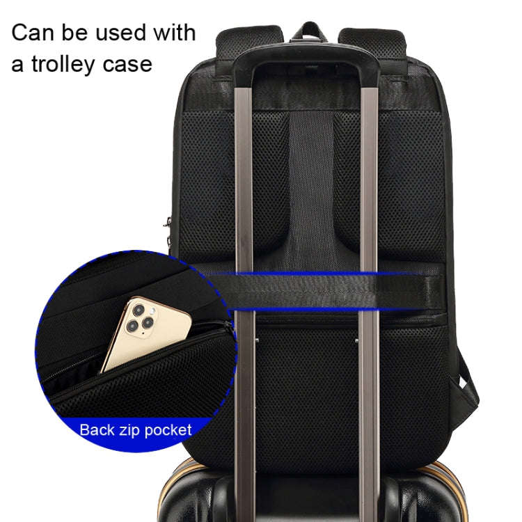 SKV B20430 Men Large Capacity Commute Computer Bag Business Casual Backpack(Blue)