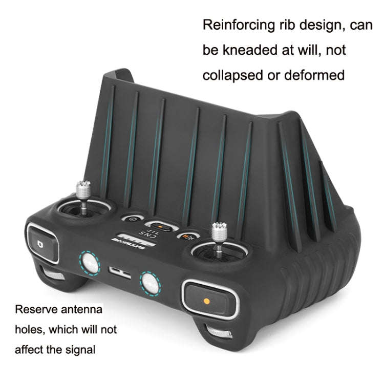Sunnylife For DJI RC Remote Control Silicone Protective Case, Style: Without Hood (Black)