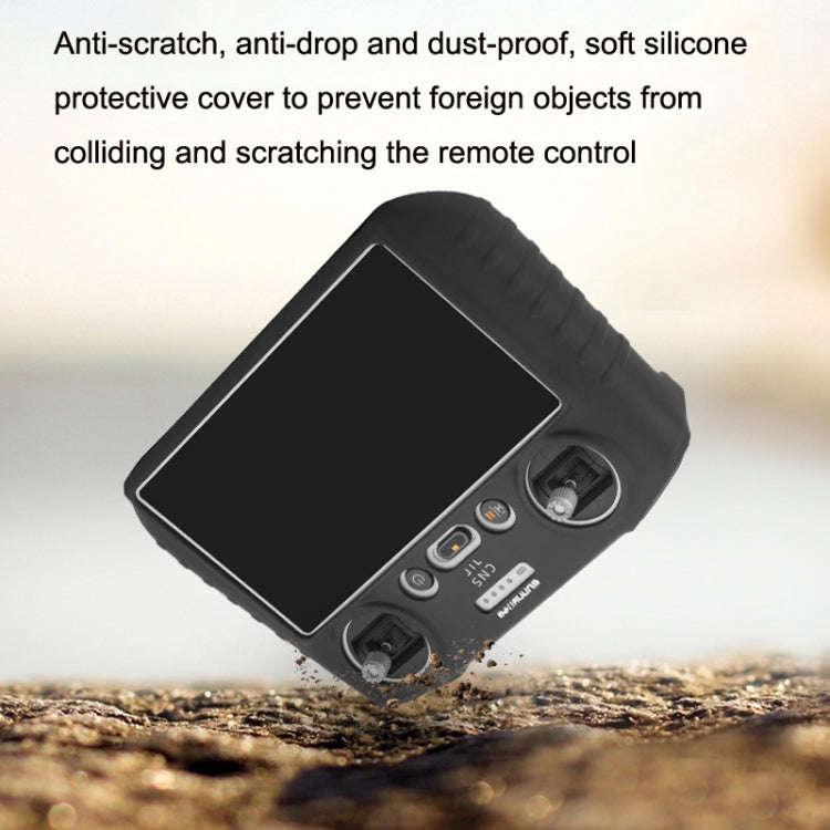 Sunnylife For DJI RC Remote Control Silicone Protective Case, Style: Without Hood (Black)