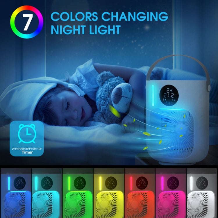 Desktop Spray Humidification Cooler Portable Water Fan(White)