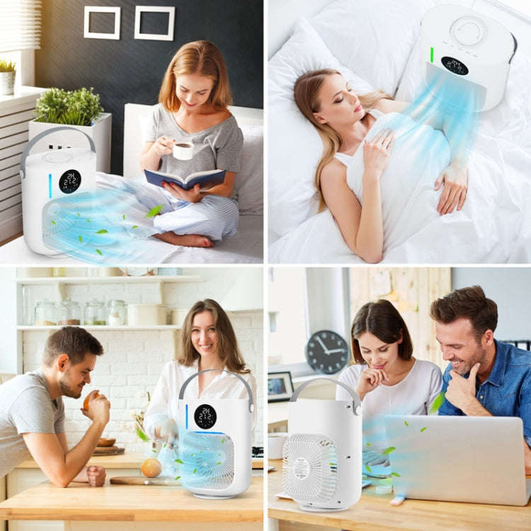 Desktop Spray Humidification Cooler Portable Water Fan(White)