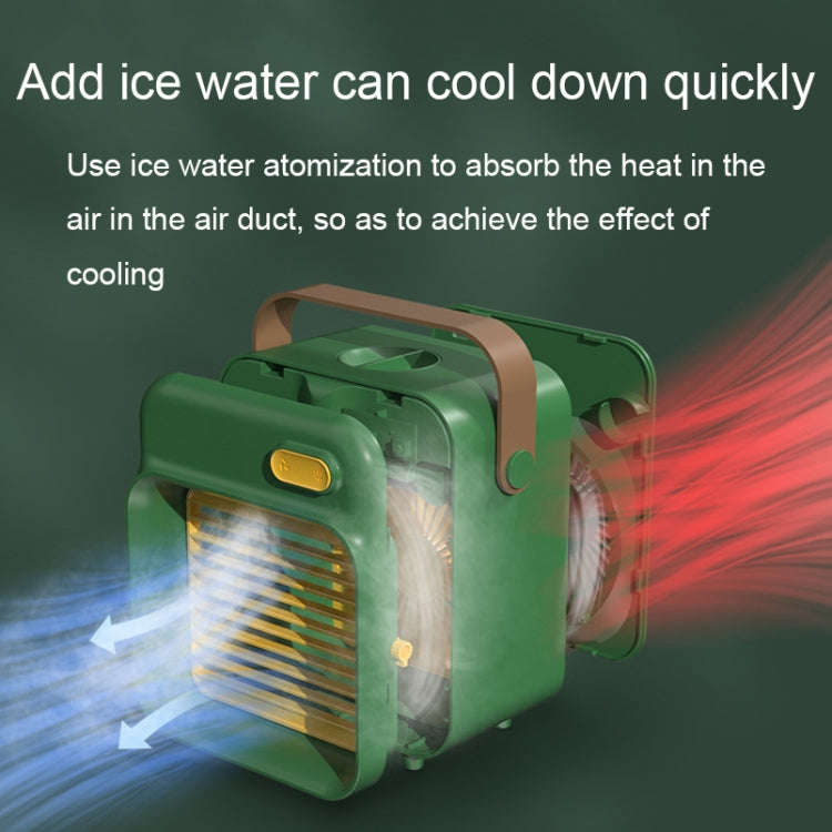 F05 USB Portable Mini Multifunctional Spray Cooling Fan, Spec: Plug-in Model (Green)