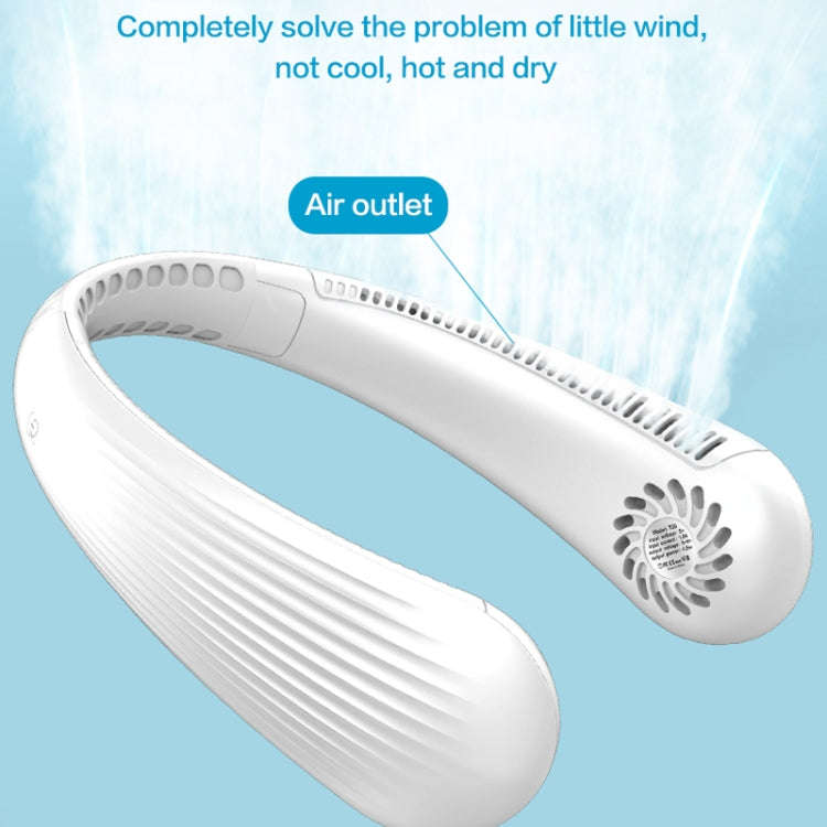 Lazy Hanging Neck Fan Bladeless Silent Sports Fan,Model: T36 Black 3000 mAh