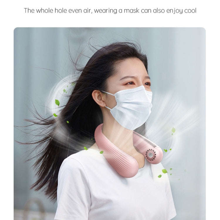 Lazy Hanging Neck Fan Bladeless Silent Sports Fan,Model: T36 Black 3000 mAh