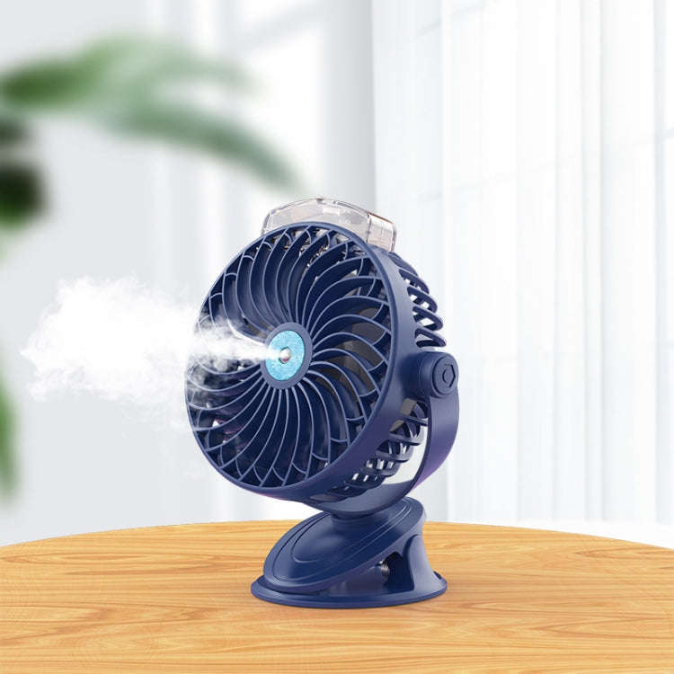 USB Charging Desktop Clip Style Cooling Fan, Spec: Spray (Blue)