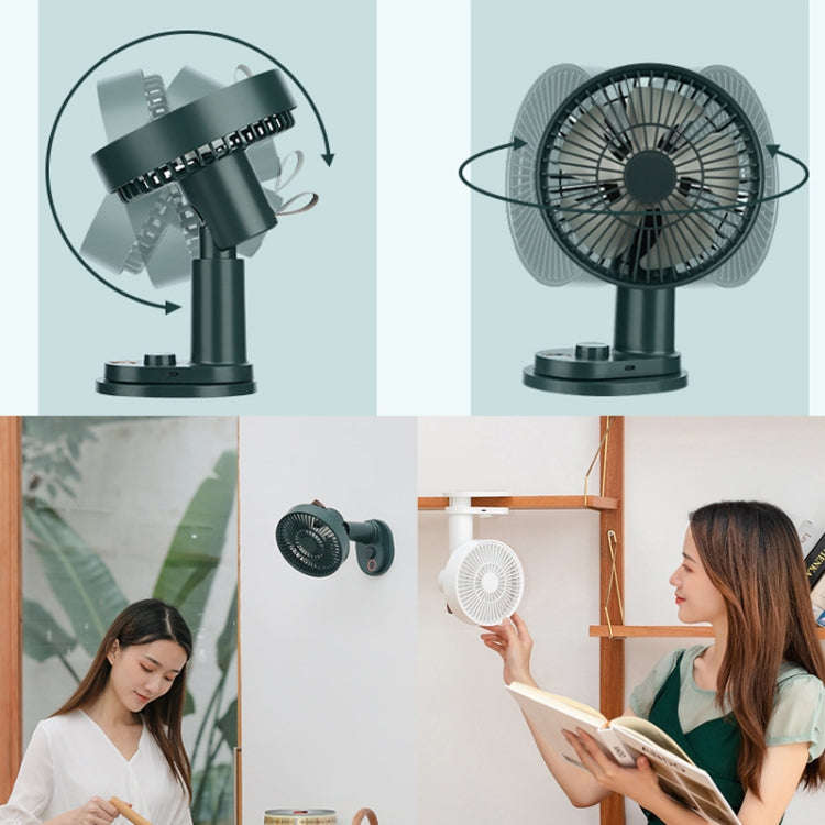 Smart Remote Control Usb Charging Shaking Head Desktop Fan Stroller Clip Fan(Black)