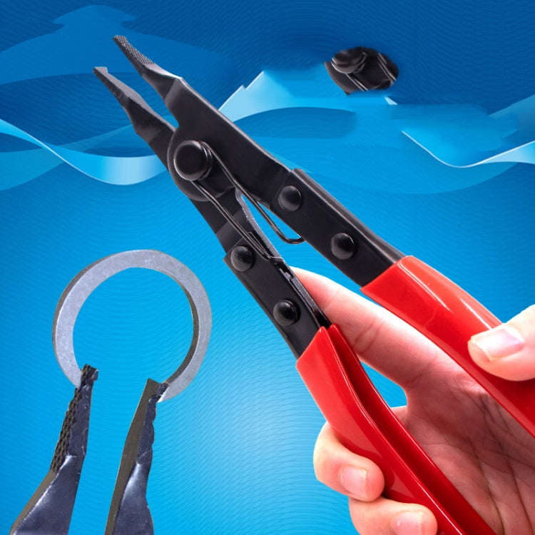 Reinforced Flat Circlip Pliers Flat-mouth Snap Ring Pliers(Red)