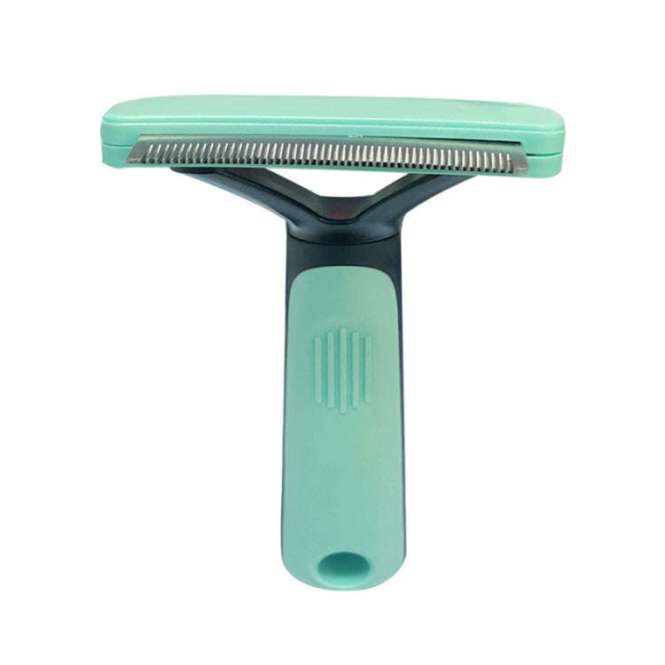 Pet Automatic Hair Removal Comb Curved Cat and Dog Open-knot Comb(Green)