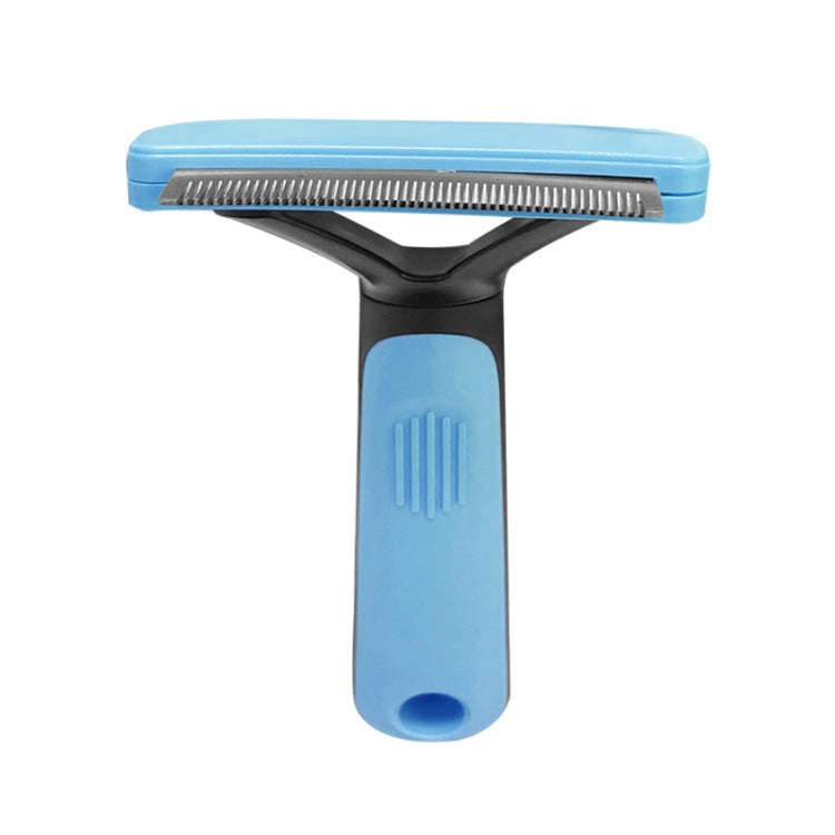 Pet Automatic Hair Removal Comb Curved Cat and Dog Open-knot Comb(Blue)