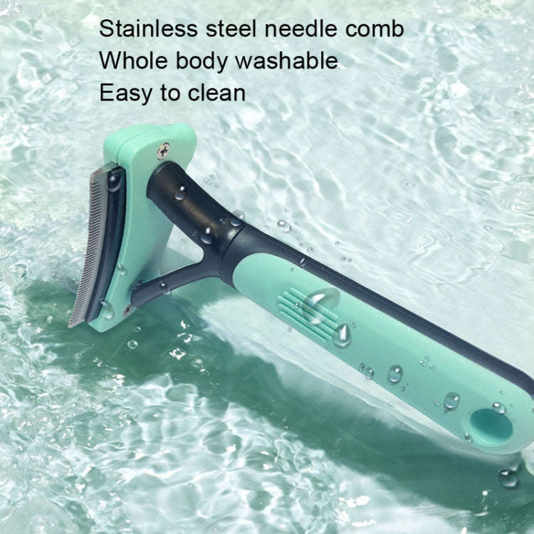 Pet Automatic Hair Removal Comb Curved Cat and Dog Open-knot Comb(Green)