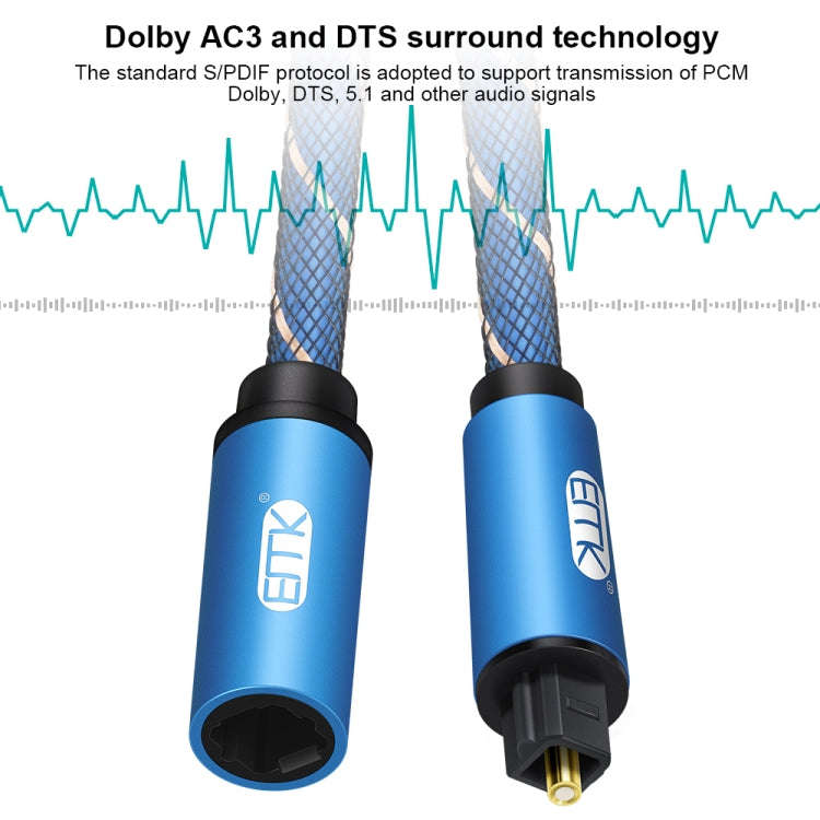EMK Male To Female SPDIF Paired Digital Optical Audio Extension Cable, Cable Length: 1.5m (Blue)