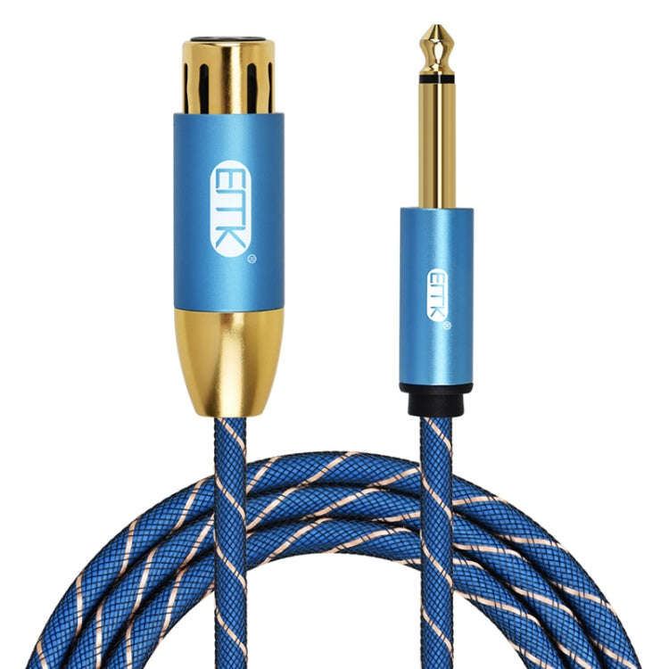 EMK KN603 2Pin 6.5mm Canon Line Balanced Audio Microphone Line,Cable Length: 1m(Blue)