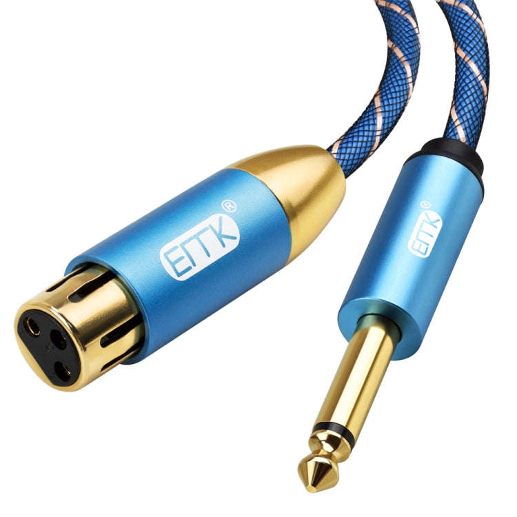 EMK KN603 2Pin 6.5mm Canon Line Balanced Audio Microphone Line,Cable Length: 1m(Blue)