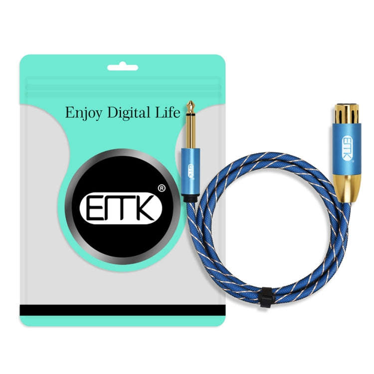 EMK KN603 2Pin 6.5mm Canon Line Balanced Audio Microphone Line,Cable Length: 1m(Blue)