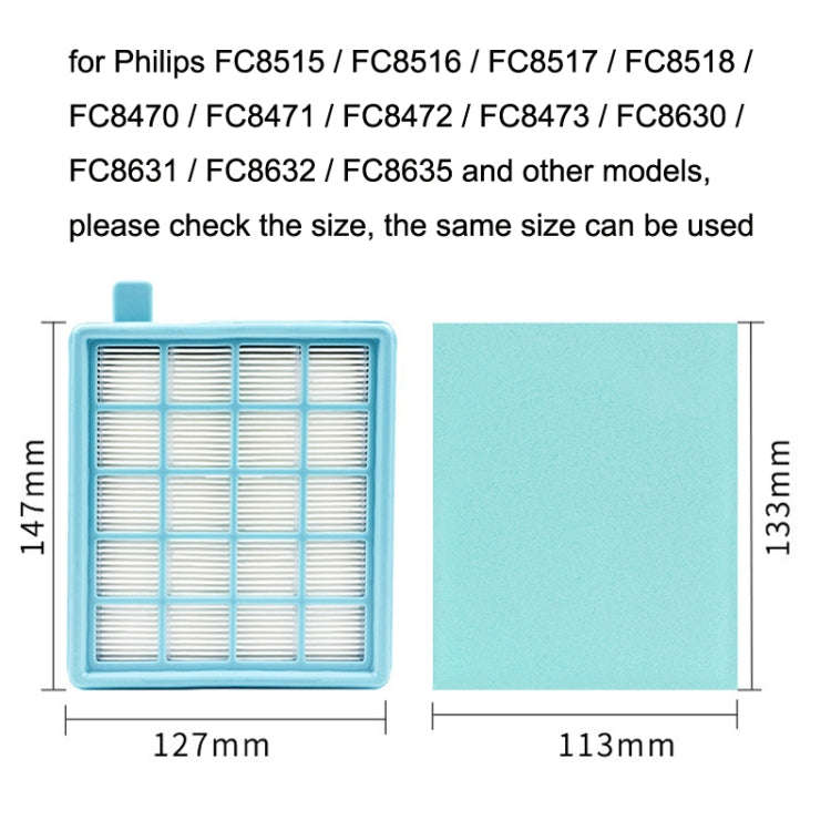 Filterx1+Filter Cottonx3+Air Filter Cottonx1 Vacuum Cleaner Accessories For Philips FC8471 / FC86...