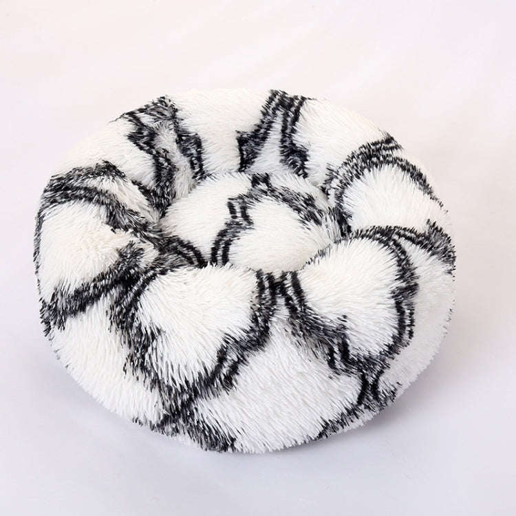 Long-haired Round Pet Kennel Warm Pet Bed, Specification: 60cm(Dark Gray)